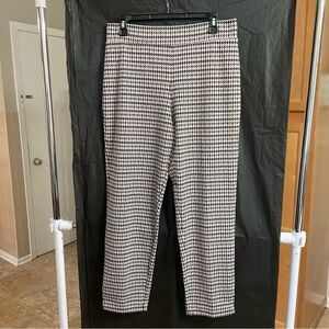 Susan Graver Houndstooth Pants with Brown Accents Business Casual Small Career